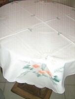Beautiful white Christmas patterned tablecloth