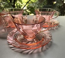 Salmon colored tea set for 5 people
