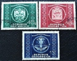 A943-5p / Austria 1949 75 years of the upu stamp line stamped