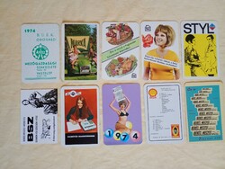 Card calendar 1974-01 in one