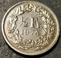 Svájc ½ frank, 1974.