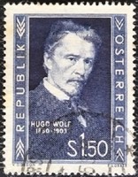 A981p / Austria 1953 Hugo Wolf composer stamp stamped