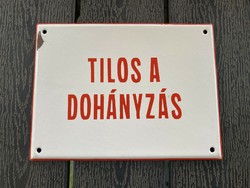 Tilos a dohányzás - zománctábla (zománc tábla)
