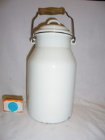 Retro two-liter enamel jug, milk jug with bunhád marking