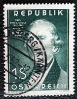 A971p / austria 1952 karl ritter von ghega stamp stamped