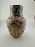 Large hand-painted glass vase