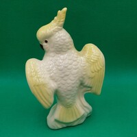 Retro ceramic yellow parrot figure