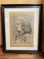 Kiskun Ferenc, Anyám, ceruza, papir festmény, 40 x 35 cm-es. 0900