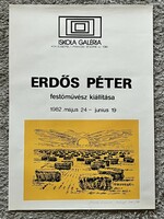 Artist Péter Erdős exhibition poster 1982 autographed