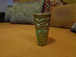Zsolnay eozin grape vase, expertly repaired on the mouth, still a beautiful decoration for the apartment, marked