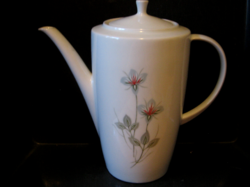 Retro gray floral coffee and tea pot, schirnding jug bavaria