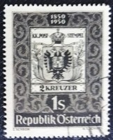 A950p / austria 1950 100 years of the Austrian stamp stamp stamped