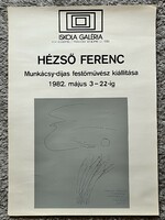 Ferenc Hézső painter exhibition poster 1982 autographed