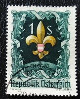 A966p / Austria 1951 World Scout Meeting stamp stamped