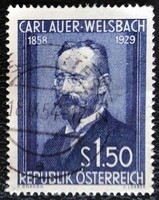 A1006p / Austria 1954 dr. Baron Carl Auer of Welsbach chemist stamp stamped