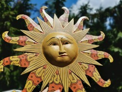 Indonesian sun wall decoration made of wood