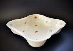 Zsolnay antique square bowl with floral garnish