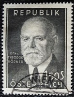 A1031p / Austria 1957 Theodor Körner stamp stamped