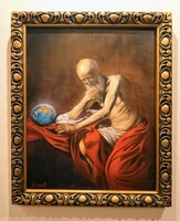 Saint Jerome meditates / oil painting