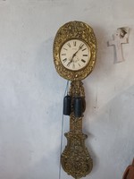 French-style wall clock with large pendulum copper profile