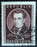 A942p / austria 1949 Johann Strauß composer stamp stamped