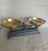 Old rare Victorian 5kg household kitchen scale with brass plate