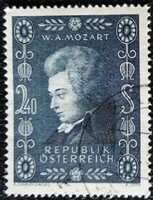 A1024p / Austria 1956 Wolfgang Amadeus Mozart stamp stamped