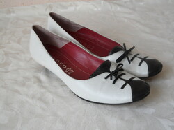 EXNOVO fekete-fehér bőr női cipő ( 38-as )