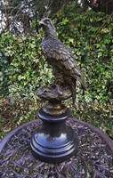 Detailed bronze eagle sculpture