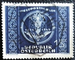 A945p / Austria 1949 75 years of the upu stamp series 1 s final value stamped
