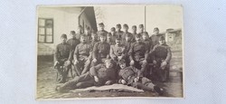 Old soldier group picture, railway guard 1941 - autographed, signed