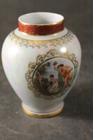 Barokk jelenetes német porcelán váza 320