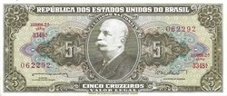 5 Cruzeiros 1962 Brazilian Aunc
