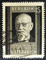 A959p / Austria 1951 karl renner stamp stamped