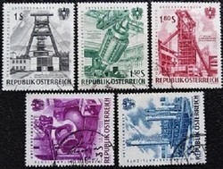 A1092-6p / austria 1961 the nationalized industry stamp line stamped