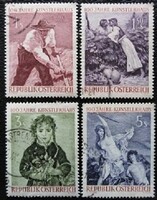 A1087-90p / austria 1961 society of fine arts stamp set stamped