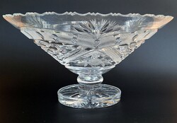 Engraved polished base crystal bowl, center of the table