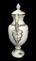 Apponyi orange amphora vase with lid