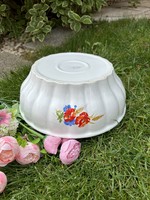 Rare collector's white bowl with a poppy flower, a nostalgia piece