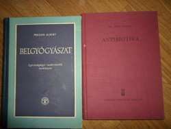 Antique medical book: dr. Josef klosa: antibiotics 1952, pregun albert: internal medicine 1960