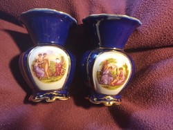 Martinroda echt cobalt 2 very old porcelain small vases in excellent condition for sale