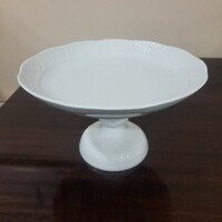 White Herend porcelain cake plate with base, serving plate