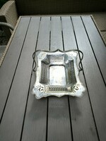 Antique beautiful hollow silver-like table centerpiece, serving dish