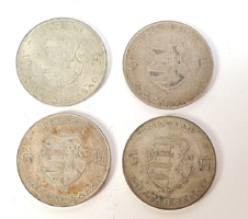 1947-es ezüst Kossuth 5 forintosok / 4db.