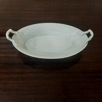 White Herend porcelain serving bowl with handle