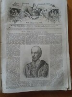D203365 József főherceg Magyaroszág volt nádora - fametszet és cikk-1866-os újság címlapja