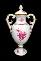 Apponyi purple amphora vase with lid