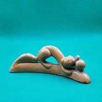 Retro ceramic squirrel with hazelnut figurine
