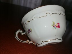 Zsolnay apró virágos arany tollazott teás csésze