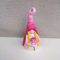 Hand-made, hand-painted porcelain plasticine with rose, pink, unique gift idea